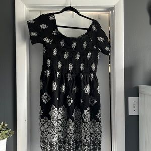Xhilaration XXL Black Print Summer Dress